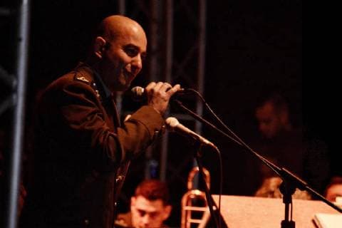 December 28, 2017 - Athens, Greece - A member of the band seen during the Christmas concert of Big Band of Greek Army on Syntagma Square. Athens Greece - ZUMAs197 20171228_zaa_s197_015 Copyright: xGiorgosxZachosx