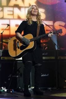 USA: 2017 Wall Street Rocks NEW YORK, NY - NOVEMBER 29: Musician Nancy Wilson performs at America Salutes You and Wall Street Rocks Presents Guitar Legends For Heroes at Terminal 5 on November 29, 2017 in New York City. New York New York United States  DebbyxWong