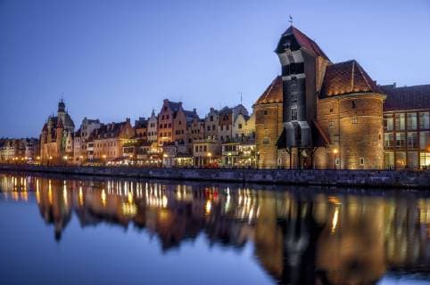 The medieval port crane. Gdansk, Pomeranian Voivodeship, Poland.  BEW1D004CA2