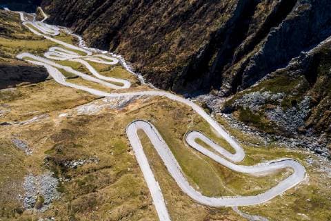 Switzerland, Tessin, Tremola, Aerial view of Gotthard Pass  STSF01385