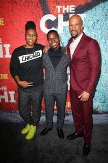 Lena Waithe Jason Mitchell and common at the the Chi Showtime series premiere on 3 01 2018 in Los Angeles Showtime s the Chi TV series Los Angeles premiere in Los Angeles 2018