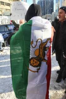 January 6, 2018 - Toronto, Ontario, Canada - Hundreds of Canadians take part in a protest against the Islamic Republic of Iran in Toronto, Ontario, Canada, on January 06, 2018. Protestors showed their solidarity with anti-government demonstrators in Iran and their support of a national uprising of the Iranian people. Protesters called for a regime change for social justice and freedom and democracy in Iran. There was a also a call that power in Iran be returned to Reza Pahlavi, the former Crown Prince of Iran and the last heir apparent to the defunct throne of the Imperial State of Iran and the current head of the exiled House of Pahlavi. Toronto Canada  - ZUMAn230 20180106_zaa_n230_1120 Copyright: xCreativexTouchxImagingxLtdx