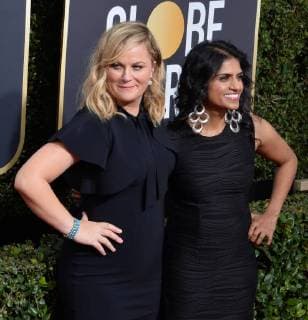 Bilder des Tages Actor Amy Poehler and activist Saru Jayaraman attend the 75th annual Golden Globe Awards at the Beverly Hilton Hotel in Beverly Hills, California on January 7, 2018.  LAP20180107894 JIMxRUYMEN