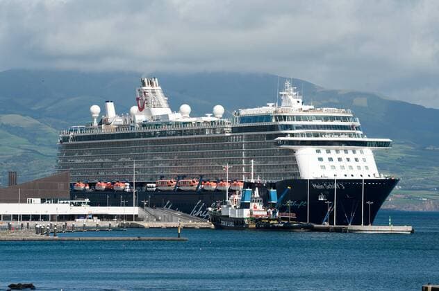 Cruise ship my ship 3 mean the cruise ship 3 out of tui cruises in the port of Horta from the Azores Island Horta is a Portuguese town Cidade on the southeastern shore of the island of Faial municipality Azores Portugal Horta Azores in the Azores