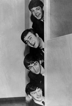THEA BEATLES - RINGO STAR, GEORGE HARRISON, JOHN LENNON AND PAUL MACARTNEY ; 8 OCTOBER 1963, Copyright: Topfoto  UnitedArchivesIPU464597