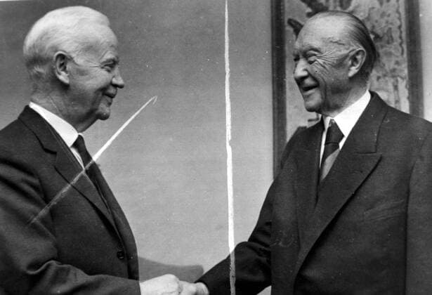 WEST GERMAN CHANCELLOR KONRAD ADENAUER WITH HEINRICH LUEBKE IN BONN, WEST GERMANY ; 11 OCTOBER 1963, Copyright: Topfoto  UnitedArchivesIPU464783