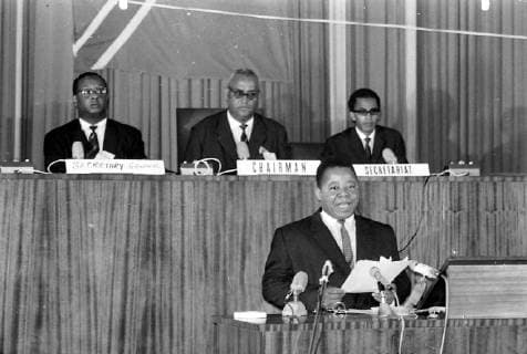 CONGO CONFERENCE WITH JOSEPH KASAVUBU MAKES AN ADDRESS IN LEOPOLDVILLE, ; 7 JANUARY 1964, Copyright: Topfoto  UnitedArchivesIPU469429
