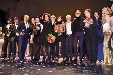 Flying steps Daniel hope Maria Schrader Jürgen of Flimm Sophie ROIs Henry Hall Marius Müller Westernhagen and Martina Gedeck at the 27 B Z Kulturpreis 2018 in the Volksbühne Berlin 09 01 2018 Foto:xN.xKubelkax xFuturexImage