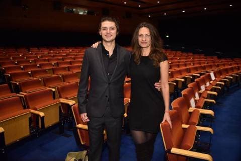 Actor Samy Abdel Fattah and Catrin Santhu posing on 12 01 2018 in Cologne at the movie premiere of the film the Milan Protocol