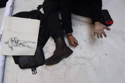 People participate in a ten-hours-long drawing marathon at the Art National Museum in Mexico City, Mexico, 11 January 2018. Drawing marathon in Mexico City with hundreds of participants !ACHTUNG: NUR REDAKTIONELLE NUTZUNG!  Copyright: xSASHENKAxGUTIERREZx MEX21 20180113-636514745797236109