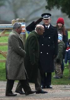Prince Philip, Duke of Edinburgh attending the St. Mary Magdalene Church Sunday morning service, in Sandringham, Norfolk, on January 14, 2018 