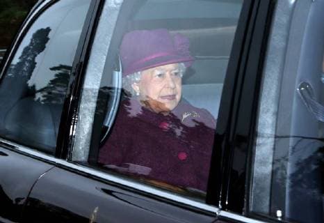 HM Queen Elizabeth II attending the St. Mary Magdalene Church Sunday morning service, in Sandringham, Norfolk, on January 14, 2018 