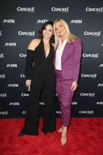 Katrina Law and Elisabeth Rohm the two actresses at the Photocall for the series of the oath the oath on 14 01 2018 in Pasadena Crackle s oath of the TV series Photocall in Ottawa at Los Angeles 2018