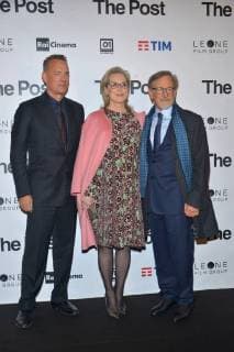 Milan, The Post movie preview. In the picture: Tom Hanks, Meryl Streep, Steven Spielberg  Copyright: xSimonexComix xIPAx xComi Terenghix