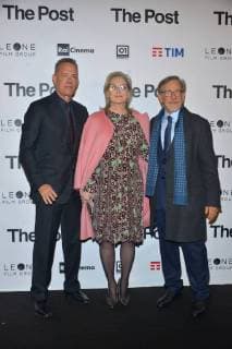 Milan, The Post movie preview. In the picture: Tom Hanks, Meryl Streep, Steven Spielberg  Copyright: xSimonexComix xIPAx xComi Terenghix
