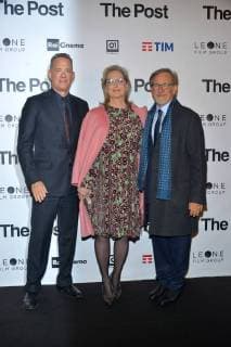 Milan, The Post movie preview. In the picture: Tom Hanks, Meryl Streep, Steven Spielberg  Copyright: xSimonexComix xIPAx xComi Terenghix