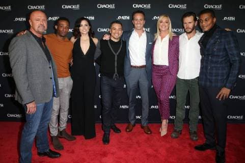 Crackle Serienpremiere in Pasadena January 15, 2018 - Pasadena, CA, U.S. - 15 January 2018 - Pasadena, California - Joe Halpin, Arlen Escarpeta, Katrina Law, Joseph Julian Soria, Eric Berger, Elisabeth Rohm, Ryan Kwanten, Cory Hardrict. â€oeThe Oath†Photo Opp with the cast of Crackleâ€⠢s new drama series at The Winter TCA. Photo Credit: AdMedia Pasadena U.S. - ZUMAa123 20180115_zaa_a123_081 Copyright: xF.xSadoux