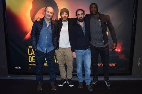 Hippolyte Girardot, Franck Gastambide, Christophe Regin et Moussa Mansaly - Avant premiere du film La Surface de Reparation au cinema UGC Bercy a Paris CELEBRITES : Avant Premiere La Surface De Reparartion - Paris - 15 01 2018 LionelUrman Panoramic 