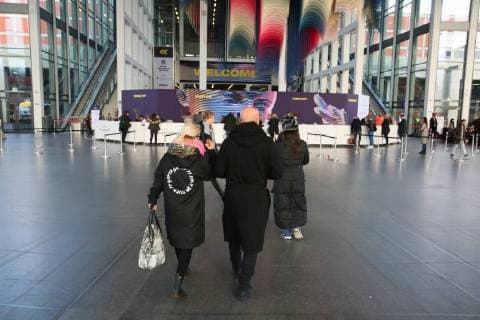 16 01 2018 Berlin Germany GER Messegelände am Funkturm fair PANORAMA Berlin Int l fashion fair exhibition entrance South