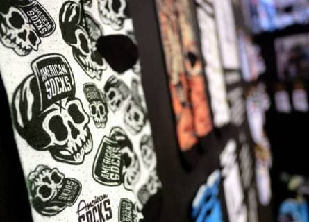 Berlin 16 JAN 2018 American socks booth on the BRIGHT tradeshow skate and streetwear Arena Berlin Treptow BRIGHT XXVI EUROPE S LEADING TRADE SHOW FOR STREET AND URBAN WEAR SKATEBOARDING AND Board sports Berlin fashion week Copyright: Priller&MAUG PRM205493X