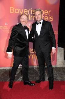 Simon Schwarz and Sebastian Bezzel awarding the BayerischenFilmpreis Prize award ceremony Prinzregententheater Munich 19 January 2018
