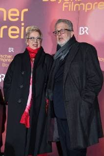 Doris Dörrie with Martin Moszkowicz awarding the BayerischenFilmpreis Prize award ceremony Prinzregententheater Munich 19 January 2018