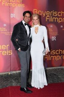Natascha Gruen with friend param Multani Bavarian Film Prize 2018 in the Prinzrengententheater in Munich on 20 01 2018