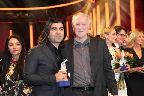 Fatih Akin and Werner Herzog award of the Bavarian Film Prize 2018 in the Prinzrengententheater in Munich on 20 01 2018