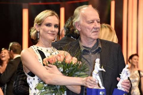 Diane Kruger and Werner Herzog at the ceremony of the Bavarian film awards 2017 in the Prinzregententheater Munich 19 39 01 2018 Foto:xP.xSchönbergerx xFuturexImage