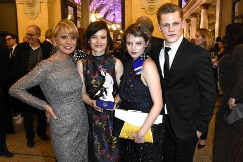 Uschi glass Lena Schömann and Max von der Groeben at the ceremony of the Bavarian film awards 2017 in the Prinzregententheater Munich 19 39 01 2018 Foto:xP.xSchönbergerx xFuturexImage