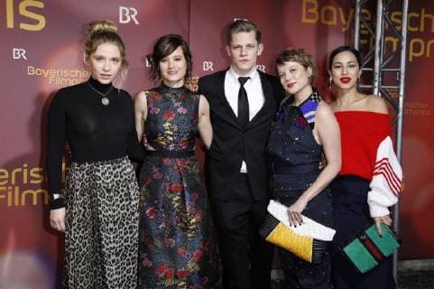 Anna Lena Klenke Lena Schömann Max the Groeben Jella Haase and Gandhi Emre at the ceremony of the Bavarian film awards 2017 in the Prinzregententheater Munich 19 39 01 2018 Foto:xS.xGabschx xFuturexImage