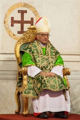 NO FRANCE - NO SWITZERLAND: January 21, 2018 : Card. Juan Jose Omella Omella, celebrates the Mass for his taking possession of the title of Holy Cross in Jerusalem, in Rome.  Copyright: xÂ©MASSIMILIANOxMIGLIORATO CPPx x xCatholicxPressxPhotox