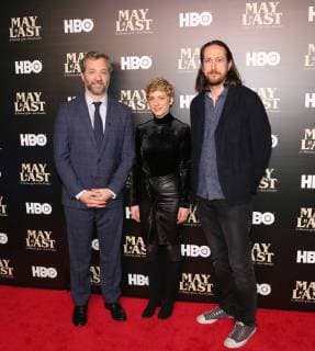 Judd Apatow, Sara Bernstein and Michael Bonfiglio arrive on the red carpet at HBO s May It Last: A Portrait of The Avett Brothers NYC premiere on January 24, 2018 in New York City.  NYP20180124320 SERENAxXU-NING