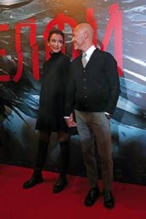 MOSCOW, RUSSIA - JANUARY 25, 2018: Actor and director Fyodor Bondarchuk (R) and actress Paulina Andreyeva attend the Moscow premiere of Nikolai Khomeriki s Selfie film at the Karo 11 Oktyabr Cinema. Artyom Geodakyan TASS  TS0711B1