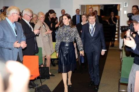 26-01-2018 Denmark Princess Mary with black leather skirt during the Women s Board Award 2018 in Denmark. Women s Board Award was first awarded in Denmark in 2014 and the purpose of the prize is to create greater diversity in the top of Danish business and support the process of increasing the proportion of women in Danish boards of directors  Copyright: xxPPE xHildebrandtx
