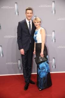 Steffen Hallaschka and his wife Anne Katrin upon arrival to the German television award ceremony on 26 01 2018 in Cologne Deutscher Fernsehpreis awarded 2018 in Cologne