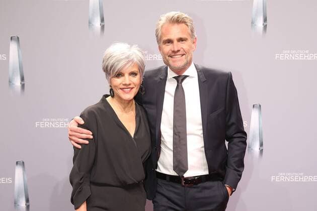 Birgit Schrowange and Frank Spothelfer upon arrival to the German television award ceremony on 26 01 2018 in Cologne Deutscher Fernsehpreis awarded 2018 in Cologne