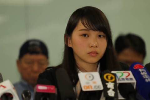 January 27, 2018 - Hong Kong, CHINA - Tears dampen the eyes of disqualified candidate for 2018 LEGICO by-election, Agnes Chow of DEMOSISTO during press conference. 27-Jan 2018 Hong Kong.ZUMA Hong Kong CHINA - ZUMAl137 20180127_zap_l137_006 Copyright: xLiauxChungxRenx