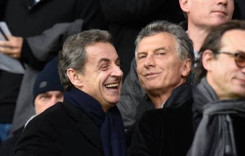 Nicolas Sarkozy - Mauricio Macri ( president Argentine ) CELEBRITES : Paris Saint Germain vs Montpellier Herault - Ligue 1 - Paris - 27 01 2018 FedericoPestellini Panoramic 