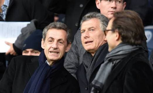 Nicolas Sarkozy - Mauricio Macri ( president Argentine ) CELEBRITES : Paris Saint Germain vs Montpellier Herault - Ligue 1 - Paris - 27 01 2018 FedericoPestellini Panoramic 