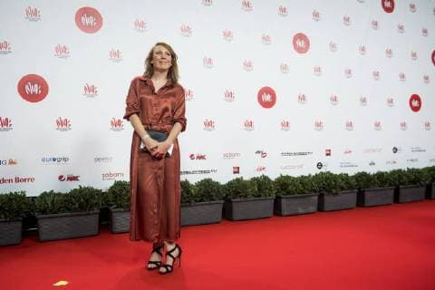 Radio presenter Linde Merckpoel pictured on the red carpet at the arrival for the eleventh edition of the MIA s (Music Industry Award) award show, in Brussels, Tuesday 30 January 2018. The MIA awards are handed out by the VRT and Kunstenpunt.  JASPERxJACOBS 05286537