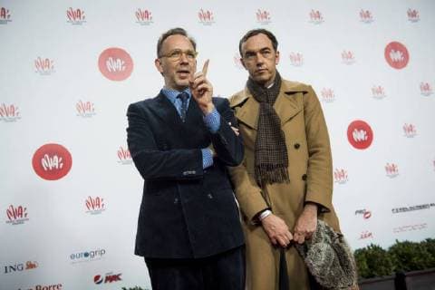 Stephen Dewaele and David Dewaele of Soulwax pictured on the red carpet at the arrival for the eleventh edition of the MIA s (Music Industry Award) award show, in Brussels, Tuesday 30 January 2018. The MIA awards are handed out by the VRT and Kunstenpunt.  JASPERxJACOBS 05286546