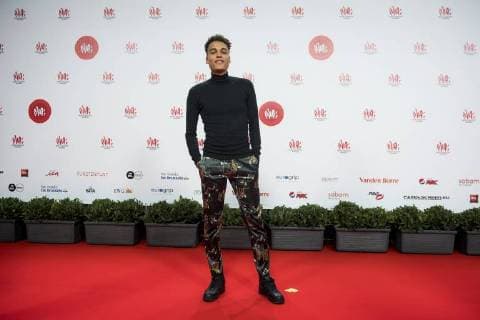 Aster Nzeyimana pictured on the red carpet at the arrival for the eleventh edition of the MIA s (Music Industry Award) award show, in Brussels, Tuesday 30 January 2018. The MIA awards are handed out by the VRT and Kunstenpunt.  JASPERxJACOBS 05286527