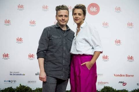 Udo Mechels and Leen Dendievel pictured on the red carpet at the arrival for the eleventh edition of the MIA s (Music Industry Award) award show, in Brussels, Tuesday 30 January 2018. The MIA awards are handed out by the VRT and Kunstenpunt.  JASPERxJACOBS 05286592