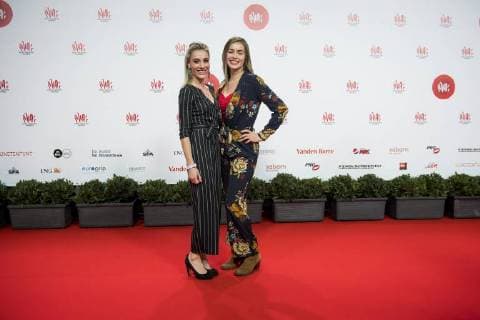 Ianthe Tavernier (L) pictured on the red carpet at the arrival for the eleventh edition of the MIA s (Music Industry Award) award show, in Brussels, Tuesday 30 January 2018. The MIA awards are handed out by the VRT and Kunstenpunt.  JASPERxJACOBS 05286596