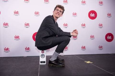 Felix De Laet of Lost frequencies with his awards at the eleventh edition of the MIA s (Music Industry Award) award show, in Brussels, Tuesday 30 January 2018. The MIA awards are handed out by the VRT and Kunstenpunt.  JASPERxJACOBS 05286815