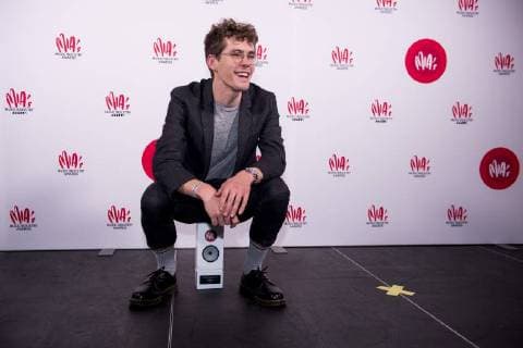 Felix De Laet of Lost frequencies with his awards at the eleventh edition of the MIA s (Music Industry Award) award show, in Brussels, Tuesday 30 January 2018. The MIA awards are handed out by the VRT and Kunstenpunt.  JASPERxJACOBS 05286817