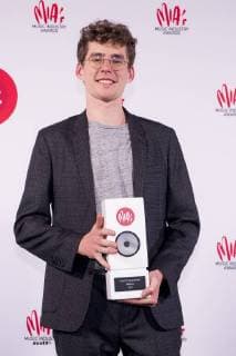 Felix De Laet of Lost frequencies with his awards at the eleventh edition of the MIA s (Music Industry Award) award show, in Brussels, Tuesday 30 January 2018. The MIA awards are handed out by the VRT and Kunstenpunt.  JASPERxJACOBS 05286819