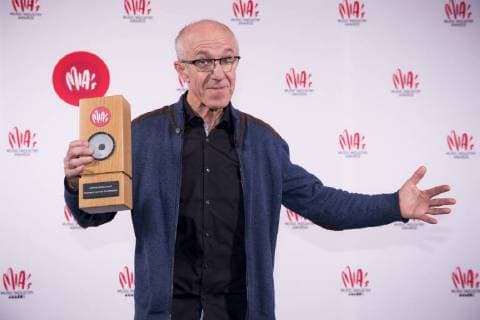 Raymond van het Groenewoud with his awards at the eleventh edition of the MIA s (Music Industry Award) award show, in Brussels, Tuesday 30 January 2018. The MIA awards are handed out by the VRT and Kunstenpunt.  JASPERxJACOBS 05286802