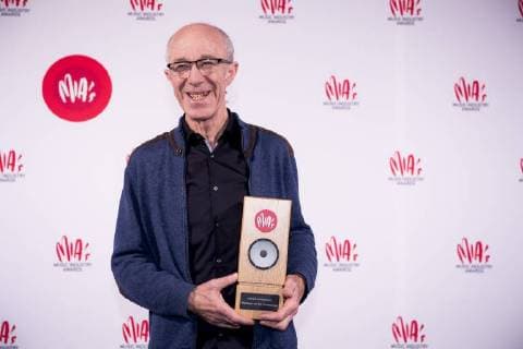 Raymond van het Groenewoud with his awards at the eleventh edition of the MIA s (Music Industry Award) award show, in Brussels, Tuesday 30 January 2018. The MIA awards are handed out by the VRT and Kunstenpunt.  JASPERxJACOBS 05286811